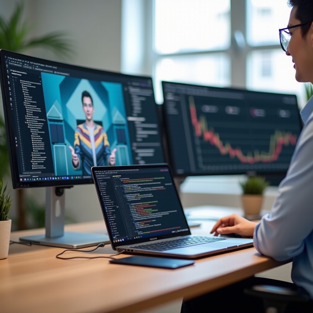 Configuración de 3 monitores con portátil