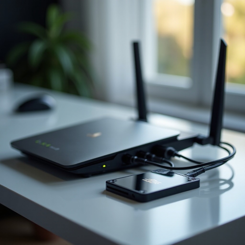 использовать второй роутер для подключения к жесткому диску